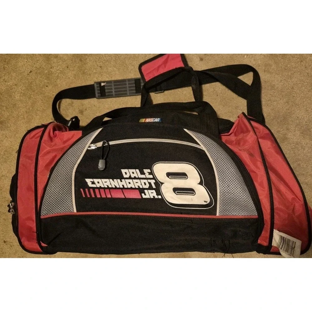 Dale Earnhardt Jr #8 NASCAR Duffel Bag Red Black Travel Gym Bag
